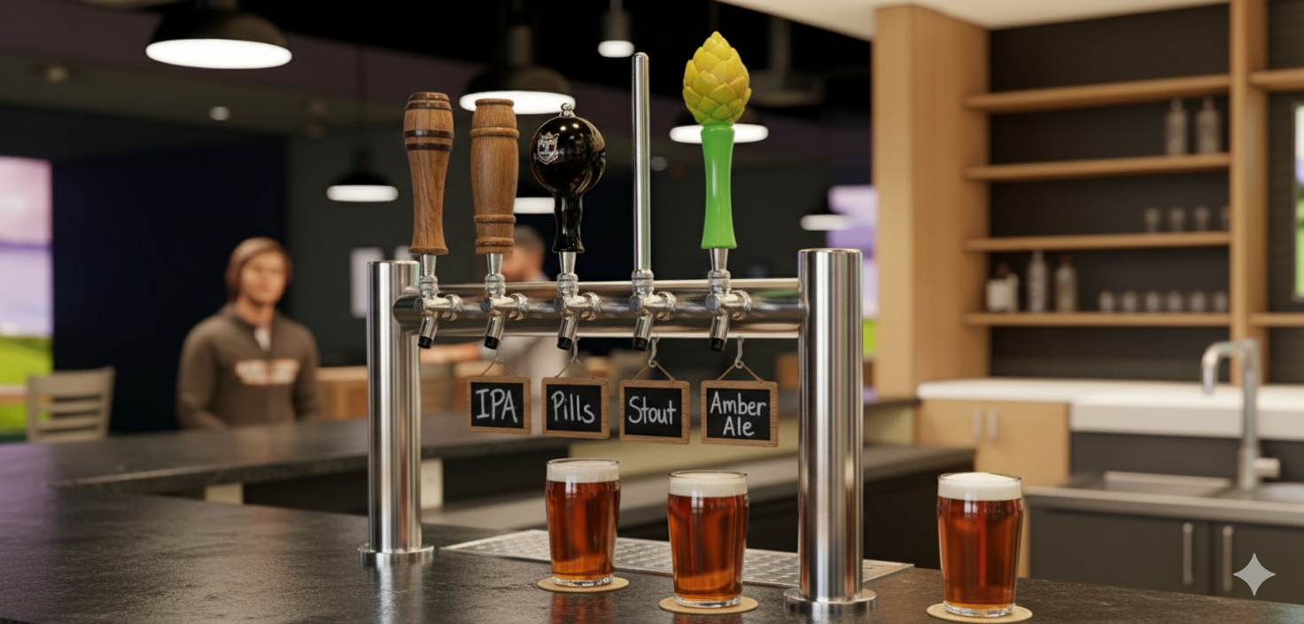 The bar and lounge area at Apex Golf Club