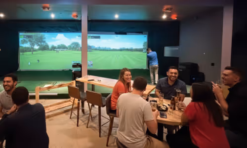 Bachelor party group having fun