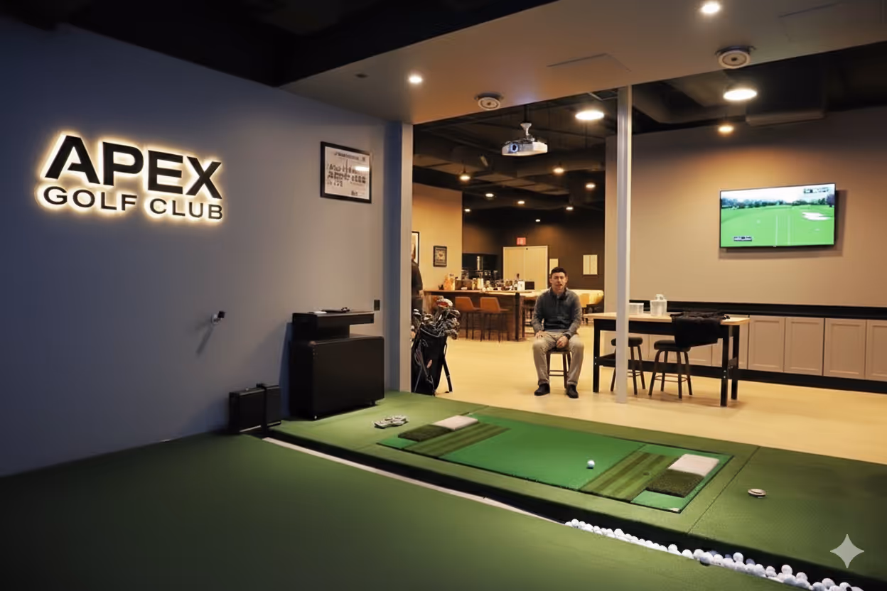 Close-up of swing data on screen